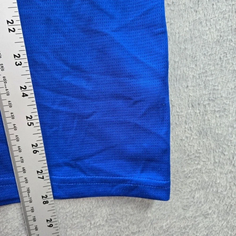 Adidas Men Polo Shirt XL Blue Climalite Performance‎ Logo Short Sleeve